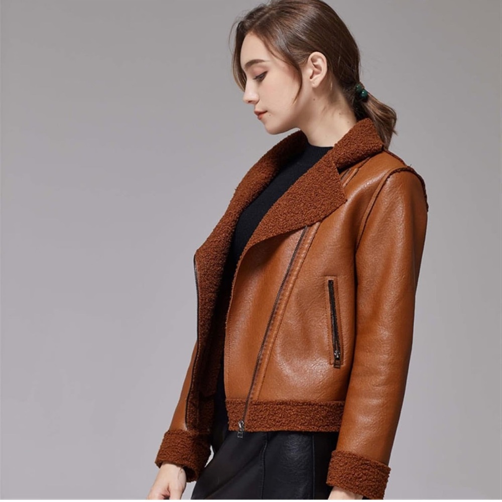 Leather Jacket Women Leather Jacket Leather Short Coat Casual